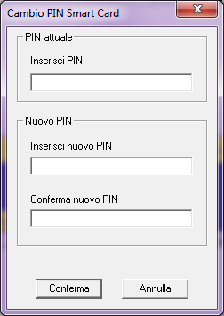 9 Cambiare il PIN Per cambiare il proprio PIN bisogna: 1. Inserire nel lettore la Smart Card. 2. Dal menu Smart Card selezionare Cambia PIN. 3. Apparirà subito la finestra Cambia PIN Smart Card. 4.