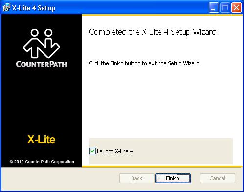 Alla schermata Ready to install X-Lite 4, fare click su per iniziare la fase di installazione
