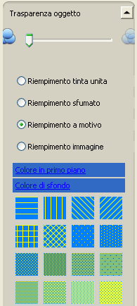 La modalità Riempimento sfumato consente di selezionare due colori tra i quali verrà applicata la sfumatura.