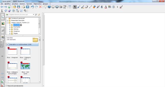 5.STRUMENTI INTERATTIVI SMART NOTEBOOK Per utilizzare gli strumenti interattivi, che permettono un interazione tra operatore e Lim, cliccare sull icona, selezionare Lesson