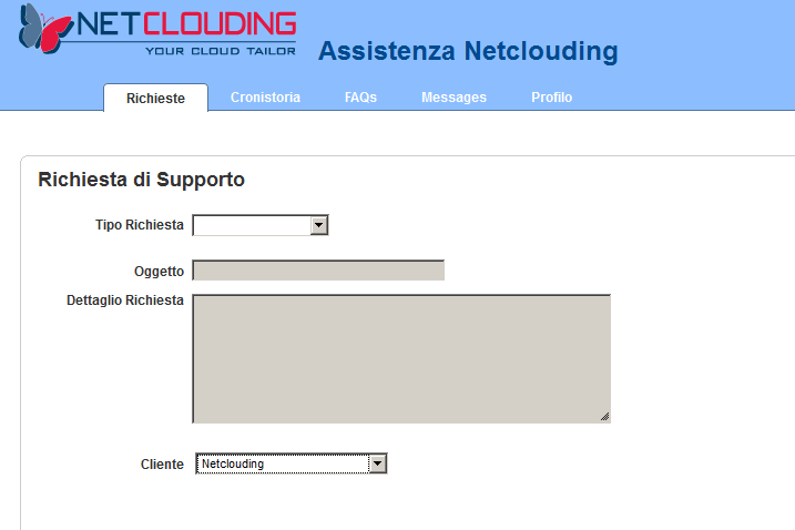 NETCLOUDING HELPDESK Gli utenti Netclouding possono fruire di un servizio di helpdesk disponibile all indirizzo: http://clickandcloud.