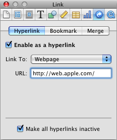 Se utilizzi testo che inizia con www o http, il testo diventa automaticamente un hyperlink.