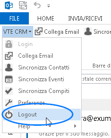 4 VTE Dalla scheda VTE è possibile: - scegliere il Tipo attività che devono assumere gli eventi creati in Outlook e sincronizzati con VTECRM -