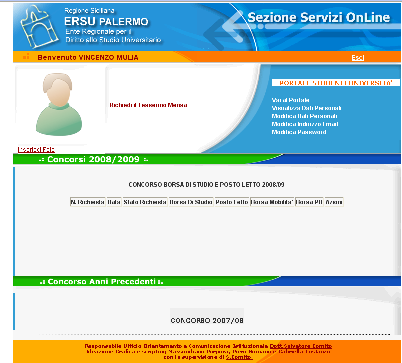 Servizi Ersu Cliccando sulla voce di Menu Servizi ERSU, è possibile accedere al portale dei servizi dell Ente Regionale per il Diritto