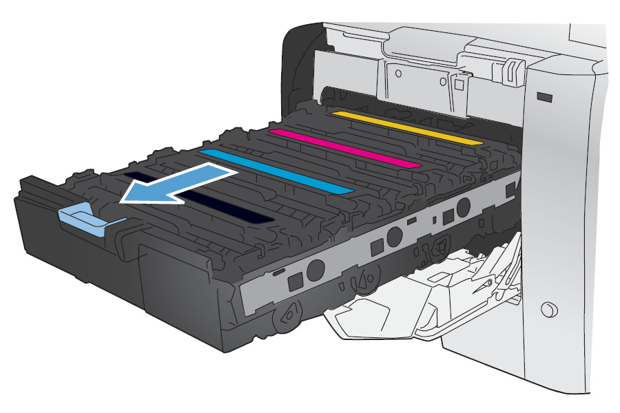 Sostituzione delle cartucce del toner Nel prodotto vengono utilizzati quattro colori, per ciascuno dei quali è disponibile una cartuccia di stampa diversa: nero (K), magenta (M), ciano (C) e giallo