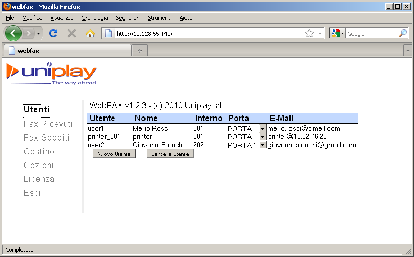 2 Installazione del WebFax Il WebFax è molto semplice da installare e configurare; basta seguire i passi descritti di seguito. 2.