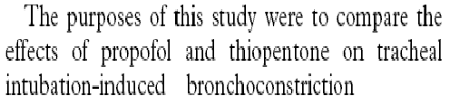 Comparative effect of thiopentone and propofol on respiratory resistance after tracheal