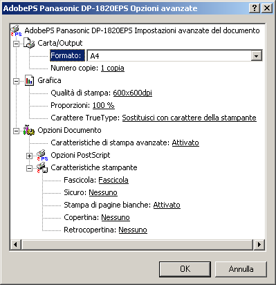 Stampa da applicazioni Windows Windows 2000/Windows XP/Windows Server 2003 (Utente) <Caratteristiche stampante> Fascicola Selezionare se impilare o ordinare i documenti quando si stampano più copie.
