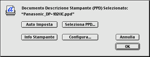 Installazione del driver della stampante Mac OS 8.6/9.x 10 Scegliere il menù Apple, quindi Scelta Risorse. Fare clic sull'icona AdobePS come mostrato in 11 figura.