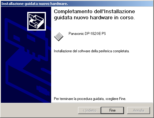 Installazione del driver della stampante Collegamento con il cavo USB (Windows 2000) 7 Cliccare Avanti.