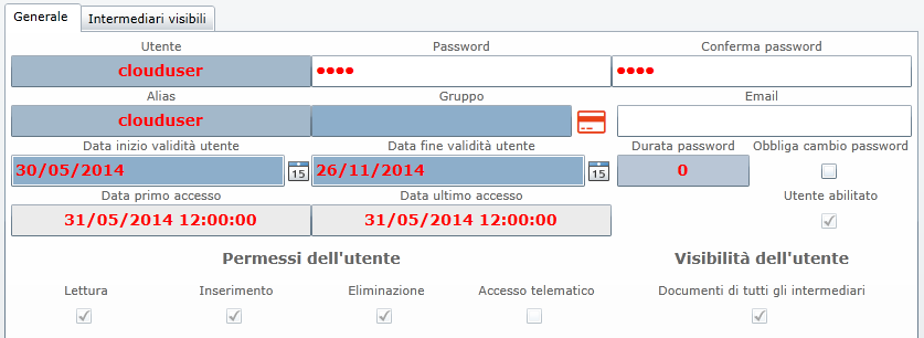 Cambio Password Per cambiare la password del proprio utente cliccare su Gestione Anagrafica > Gestione Utenti Fare doppio