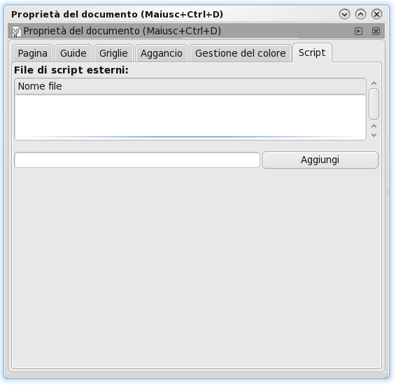 Preferenze del documento Con la quinta e la sesta linguetta impostiamo i profili di colore ed eventuali script esterni.