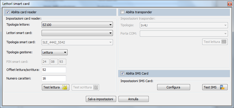 Pagine Pag. 13 di 22 Lettri Card: permette di cnfigurare l'applicazine per gestire le smart card.
