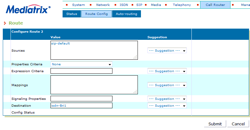 Successivamente si passerà alla configurazione delle regole per l instradamento delle chiamate in uscita.