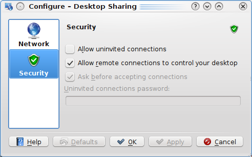 La casella Annuncia servizio sulla rete controlla se Desktop Sharing annuncia gli inviti in rete attraverso SLP.