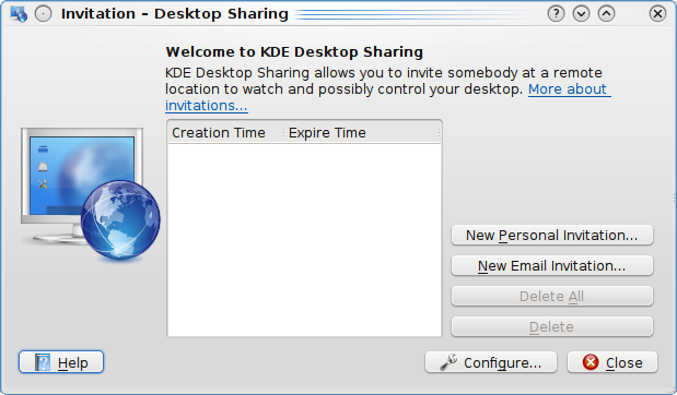Capitolo 3 Uso di Desktop Sharing È molto semplice usare Desktop Sharing - ha un interfaccia semplice, come dimostra la schermata che segue.