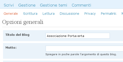 Ognuna di queste voci potrebbe avere a sua volta un suo menù interno che appare solo quando la relativa voce è selezionata.