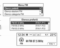 Radio 197 Tenere premuto il pulsante AS 1-2 per memorizzare le stazioni con buona ricezione su quel pulsante della pagina di memorizzazione automatica.