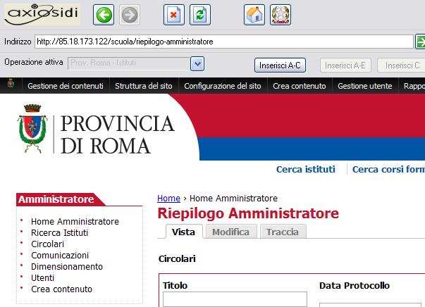 Dopo aver selezionato Provincia di Roma Istituti, verrà chiesto di inserire le proprie credenziali (username e
