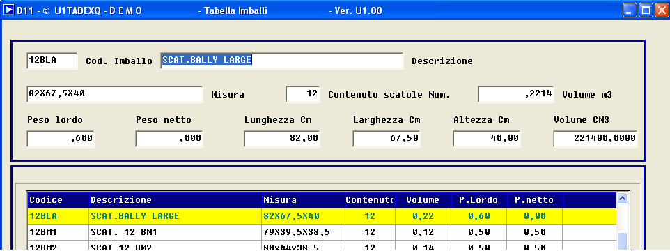 Con questa fase possiamo spezzare in maniera manuale oppure automaticamente le righe degli ordini negli imballi, tali imballi devono essere memorizzati in una tabella che ne contiene