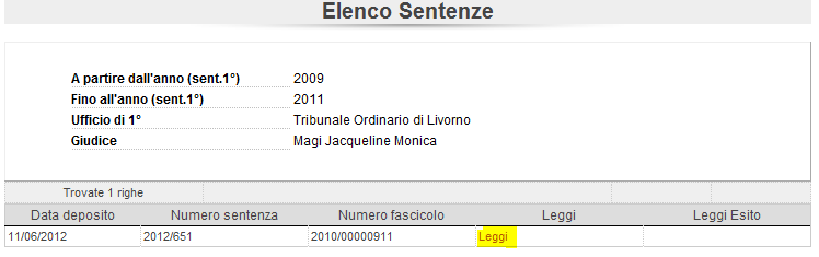 Cliccando sul pulsante Scarica elenco è possibile scaricare l elenco in formato excel.