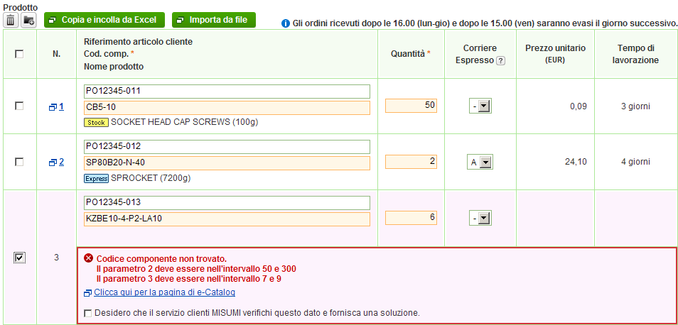 È possibile procedere come segue: 1. Controllare i dati in base al messaggio visualizzato. 2.