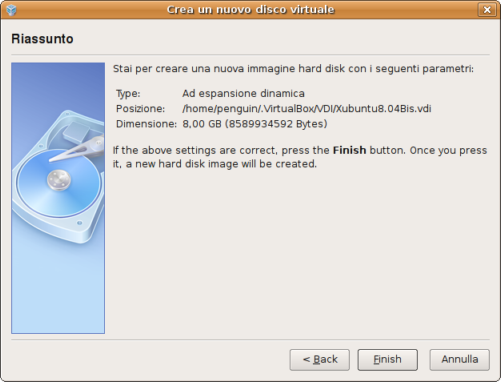 VirtualBox Creazione