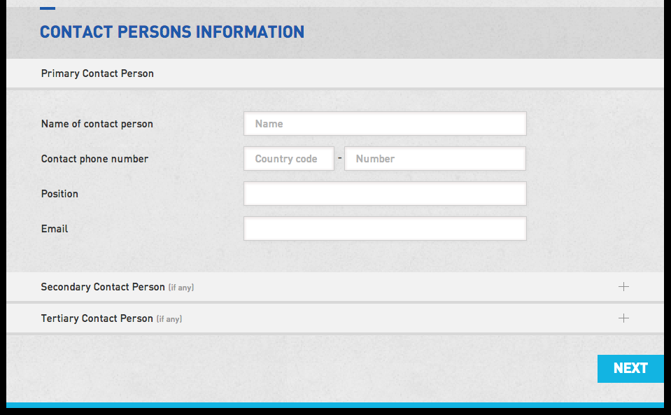 PERSONA DI RIFERIMENTO Prima persona di riferimento: Nome Numero di telefono prefisso internazionale numero di telefono posizione Email Seconda