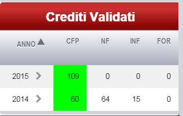 2. Visualizzazione Crediti Attraverso il portale ogni iscritto può vedere nel dettaglio i crediti di qualunque tipologia registrati nel suo profilo.