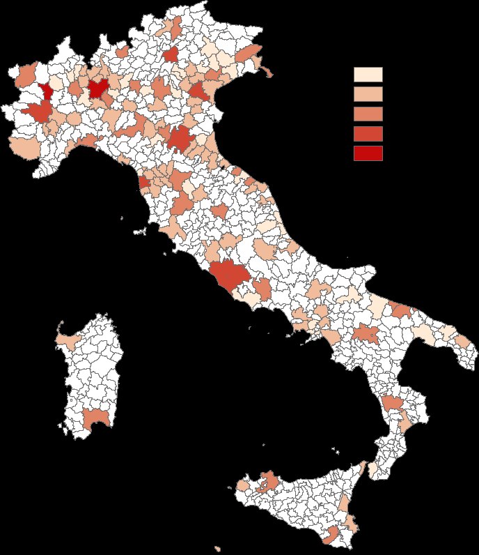 La specializzazione dei SLL italiani SLL italiani con almeno 1.