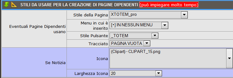 XFACILE / XTOTEM Pagina 123 Utilizzo di un Tracciato Il tracciato è applicato automaticamente quando si crea una nuova Pagina Dipendente.