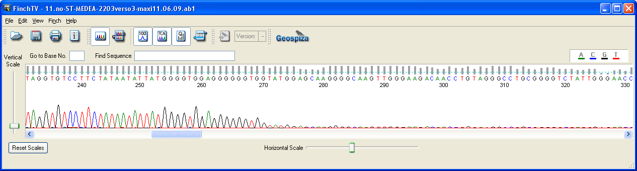 4. Controllo di qualità del segnale Figura 4.13: RawData di una sequenza ST. Il segnale subisce un calo repentino, mostrato nel riquadro in rosso. L'Analyzed Data si presenta come in figura 4.14.