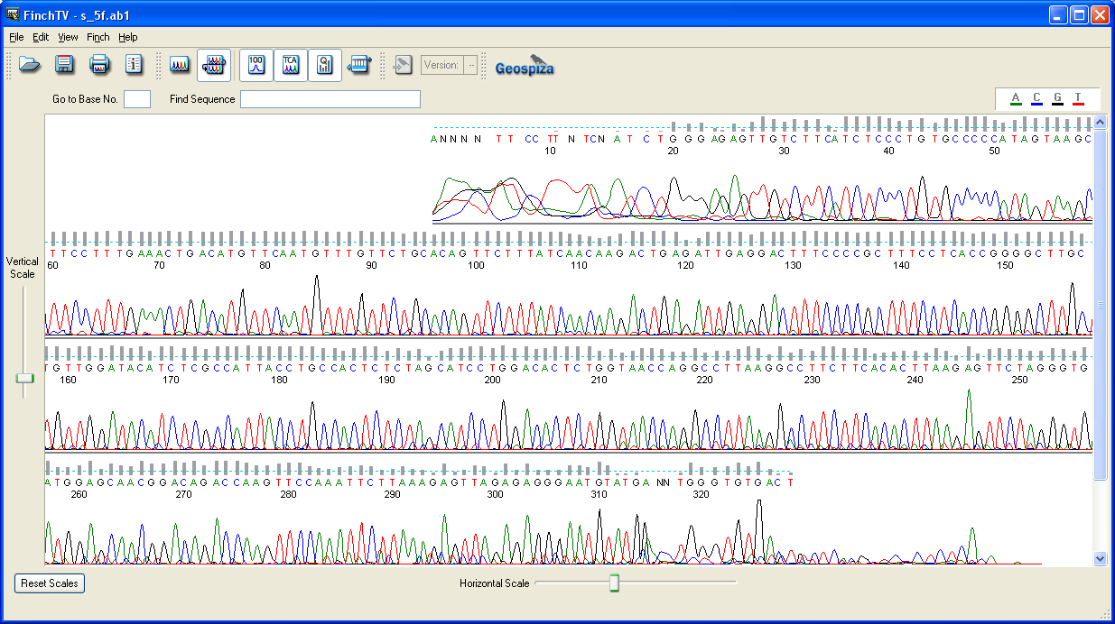 5. Troubleshooting: algoritmi e soluzioni proposte Figura 5.2: RD ottenuto dal sequenziamento di un filamento di DNA Il segnale è alto, SA, ed inarcato, SI.