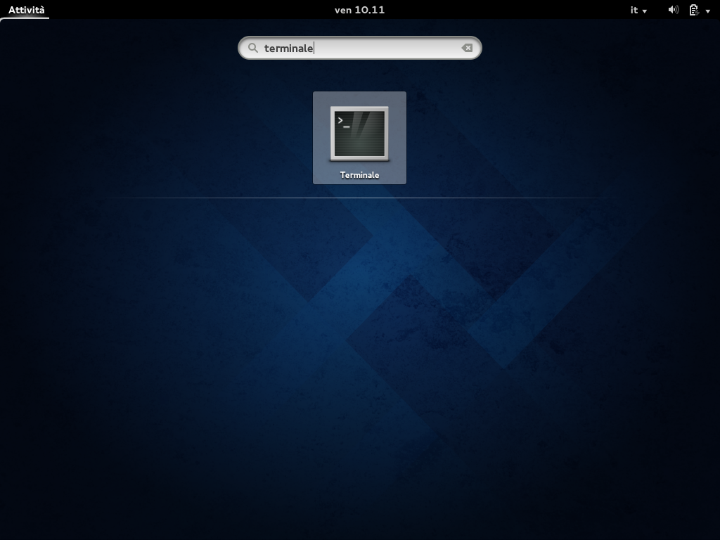 Digitare Terminale nella casella di ricerca e