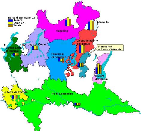 Piano Governo del territorio Giorni permanenza mea per Sistema Turistico anno 2005 In merito alle presenze turistiche per provenienza, considerando il confronto annuo 2004/2005, si può notare un