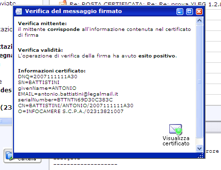 2.18. Tipologie di messaggi Se il mittente ha impostato (con Outlook) la richiesta di ricevuta di lettura, la webmail chiederà all'utente se accettare questa richiesta (in caso di risposta