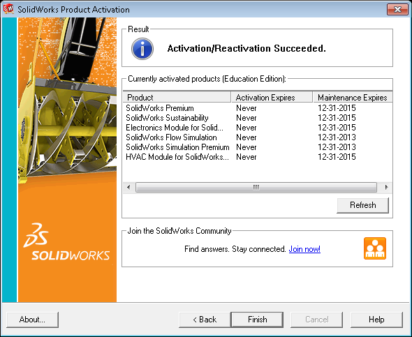 Installazione della licenza SolidnetWork, continuazione Viene visualizzata la finestra Attivazione del prodotto SolidWorks in cui viene richiesto di specificare un indirizzo e-mail da associare