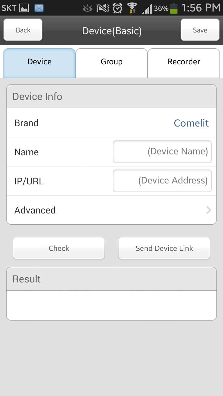 3. Registrazione Eseguire l'applicazione COMELIT IP RAS. Fare clic sul pulsante Start (Avvio) e quindi fare clic sul pulsante Add (Aggiungi). 1. Fare clic sul pulsante Start (Avvio). 2.