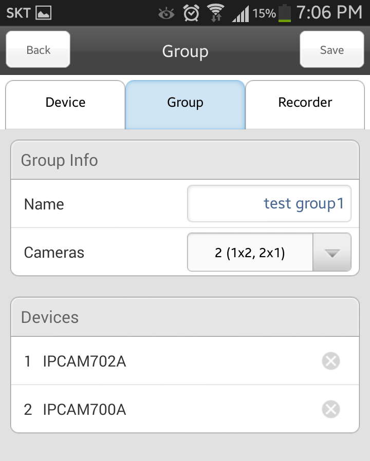 3.2 Registrazione di un gruppo È possibile monitorare come gruppo un certo numero di dispositivi di rete registrati. A tal fine, fare clic sulla scheda Group (Gruppo).