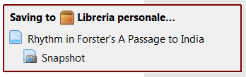 Salvataggio automatico dei dati Per salvare i dati nella propria libreria personale, cliccare sull icona che compare nel box dell URL o, nel caso dell icona selezionare gli elementi di interesse.