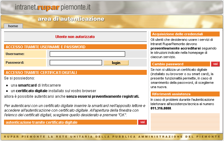 Se al punto 5 si sbagliano a digitare username o password comparirà un messaggio simile a quello mostrato in figura 3.