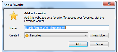 Il browser vi chiederà se volete fare un segnalibro per la pagina di configurazione del router.