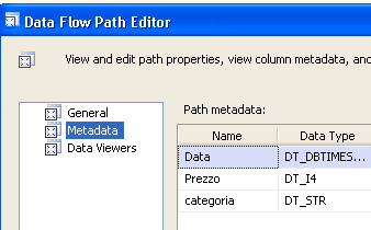 Data Flow: collegamenti Nel Data Flow i collegamenti indicano passaggi fisici di dati Clikkando