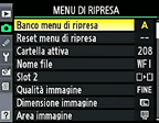 2 3 Regolate le impostazioni per il banco menu di ripresa A Qui di seguito sono elencate impostazioni di esempio: