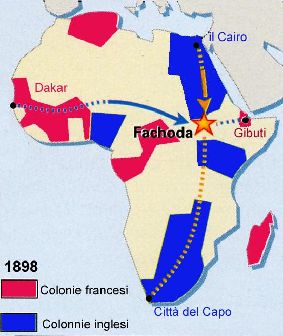 Un potenziale conflitto coloniale tra Francia e Inghilterra si capovolge nella cordiale intesa Nel centro dell Africa si incrociano le linee di continuità degli imperi coloniali di Francia e