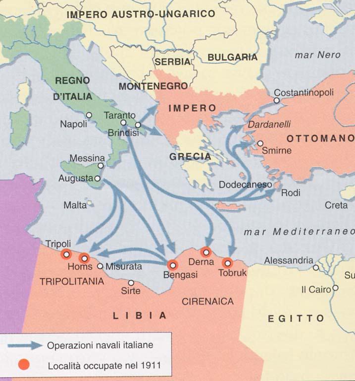 Guerra di Libia spinto da una campagna d opinione pubblica nella quale convergono: gli interessi finanziari del Banco di Roma l ideologia nazionalista la cultura della guerra come igiene del mondo il