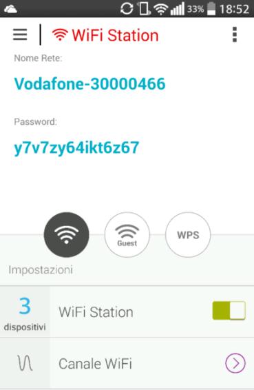Nome della rete e password QR Code per il primo collegamento Personalizzazione E possibile personalizzare il nome della rete e la password direttamente dall app