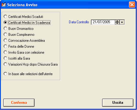 Videata Selezioni Cliccando su Deseleziona tutto non viene inviato nessun SMS ai nominativi visualizzati, cliccando su Seleziona tutto viene inviato l SMS a tutti.