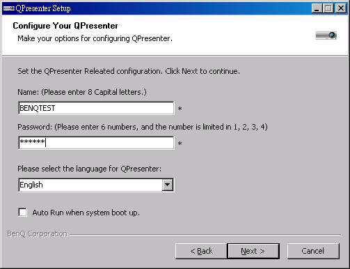 Controllo remoto del desktop mediante Q Presenter Q Presenter può procedere il Remote Desktop Control (RDC, Controllo remoto del desktop) il PC host del proiettore. 1.