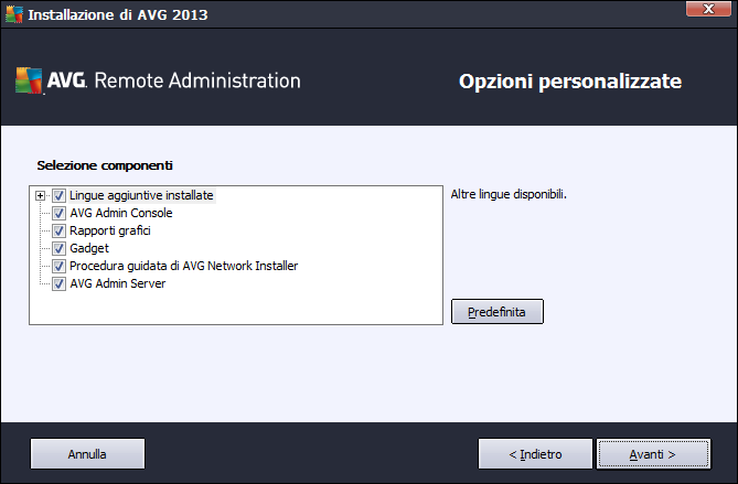 visualizza il gadget di AVG 2013... (disponibile per sistemi operativi Windows Vista e Windows 7 o successivi).
